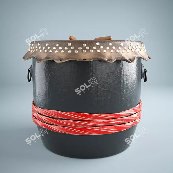 Dragon Dance PBR Drum 3D model image 2