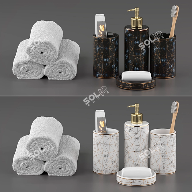 Title: Loft-Style Bathroom Accessories 3D model image 1