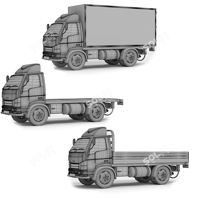 Polygon Truck Collection: High-Quality 3D Models 3D model image 1