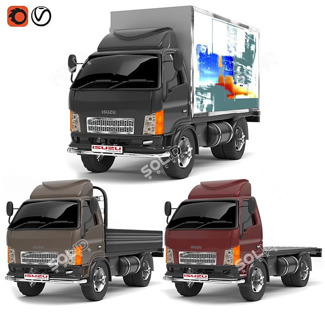 Polygon Truck Collection: High-Quality 3D Models 3D model image 5
