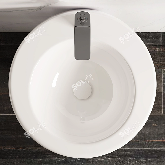 Sleek Monoblock Washbasin: Ceramica Nova 850 3D model image 3