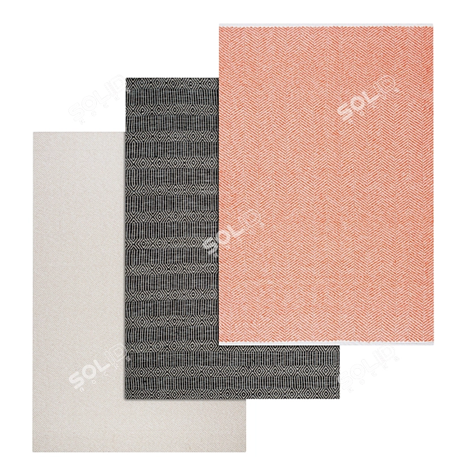 Luxury Carpets Set - High-Quality Textures 3D model image 1