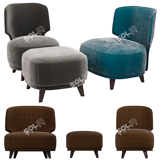 Luxury Odaline Chairs 3D model image 1