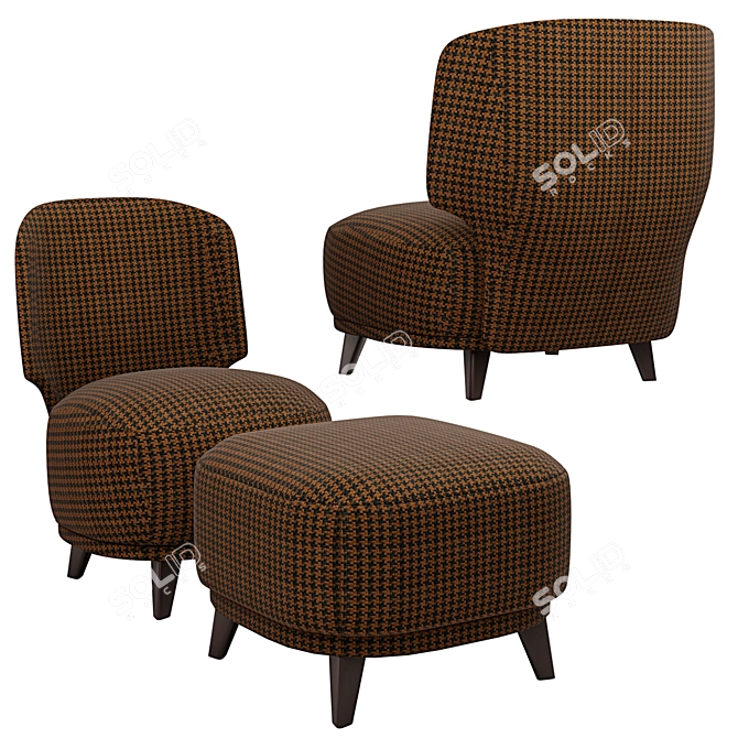 Luxury Odaline Chairs 3D model image 4