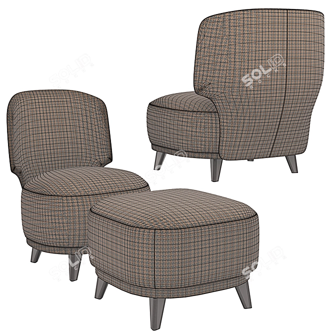 Luxury Odaline Chairs 3D model image 5