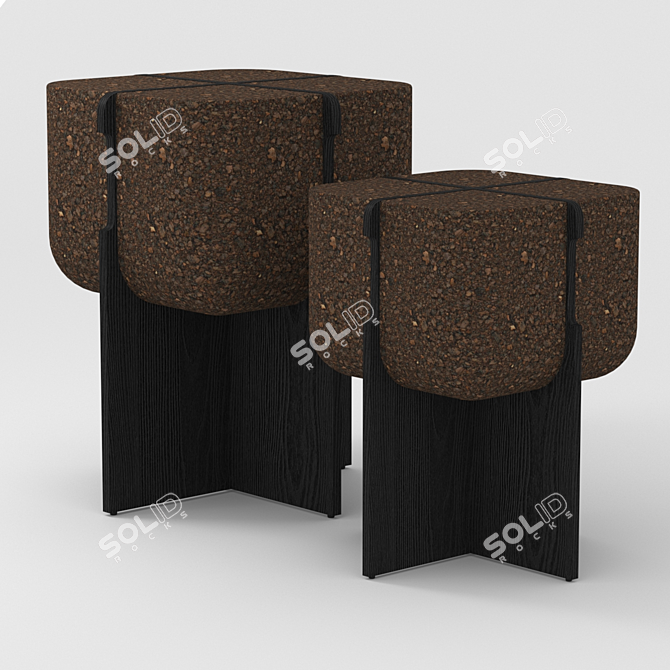 Contemporary Cork Chair: Bolota Quad 3D model image 2