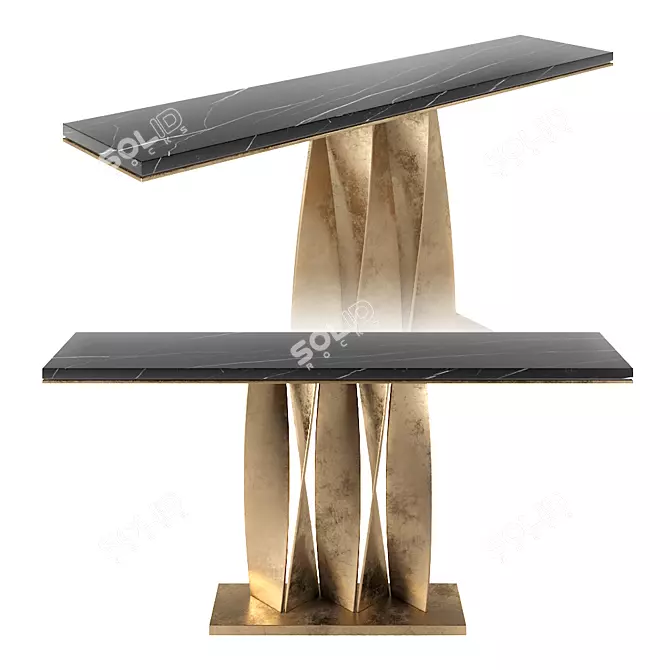 Spiral Elegance Console 3D model image 1