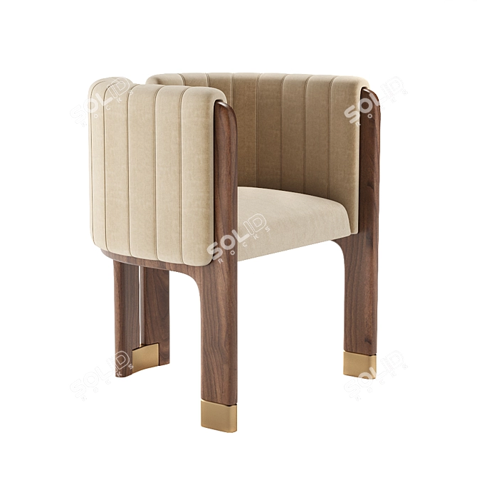 Elegant Upholstered Dining Chair 3D model image 3