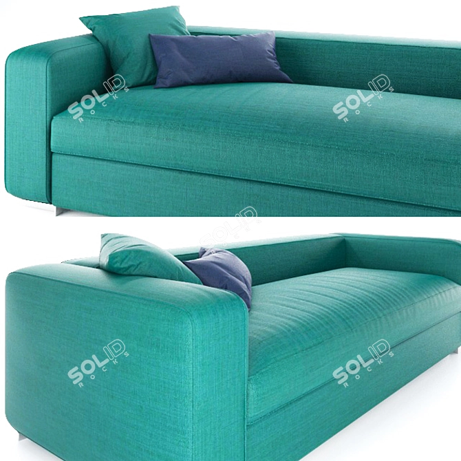 Convertible Snap Sofa: Contemporary Design, Compact Size 3D model image 2