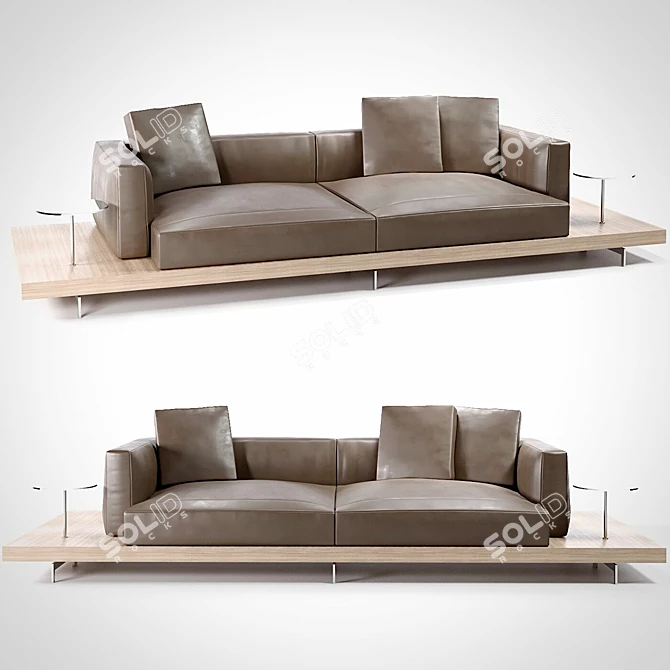 Modern Italian Sofa: BB Italia Dock 3D model image 1