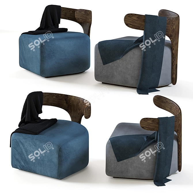 Whale Tail Armchair: Morelato Moby Dick 3D model image 2