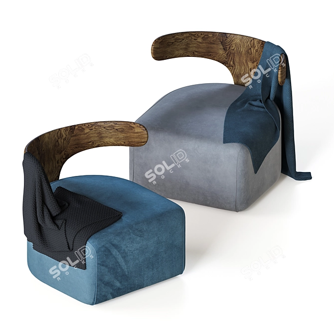 Whale Tail Armchair: Morelato Moby Dick 3D model image 3