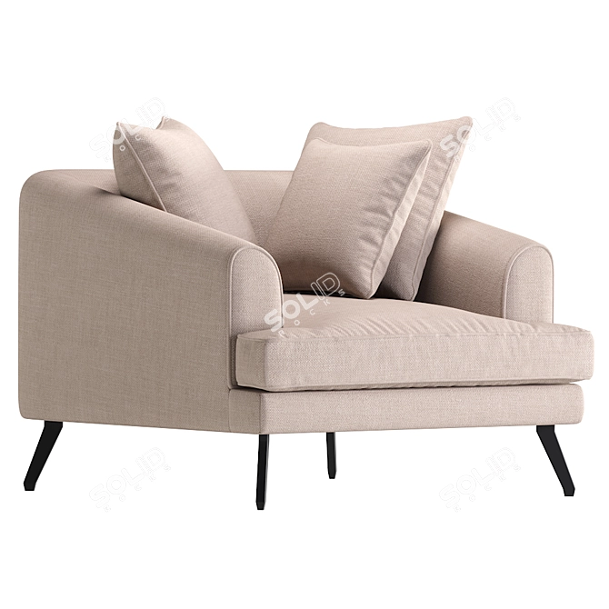 Natural Mylo Armchair: Contemporary Comfort 3D model image 5