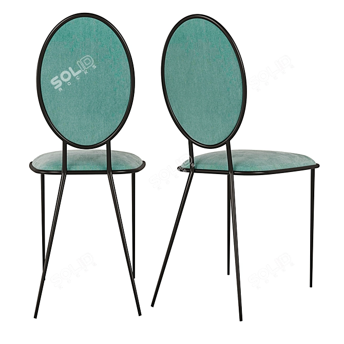 French Novani Chairs in Mint and Pink Colors 3D model image 2