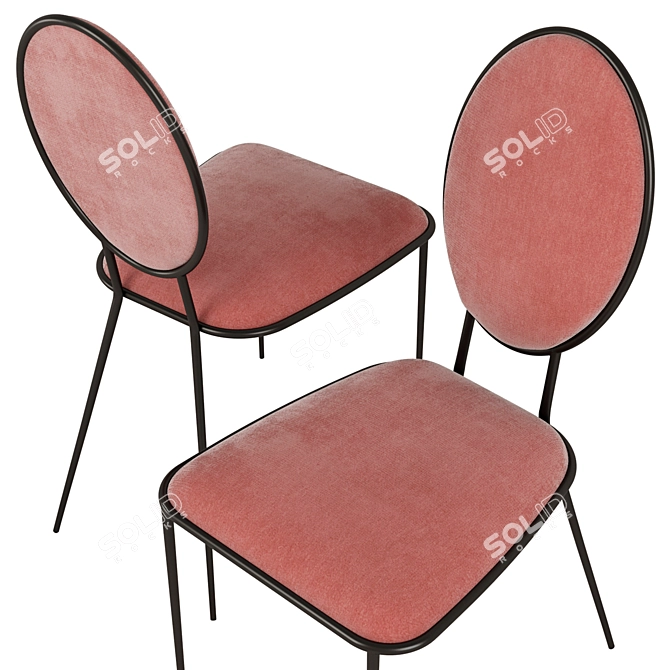 French Novani Chairs in Mint and Pink Colors 3D model image 3
