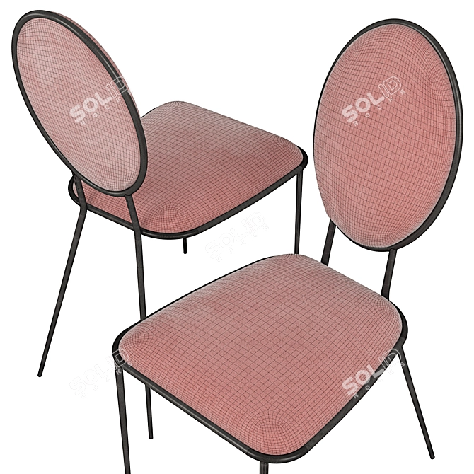 French Novani Chairs in Mint and Pink Colors 3D model image 4