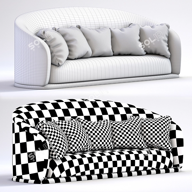 Anderson Gray-White Sofa 3D model image 2
