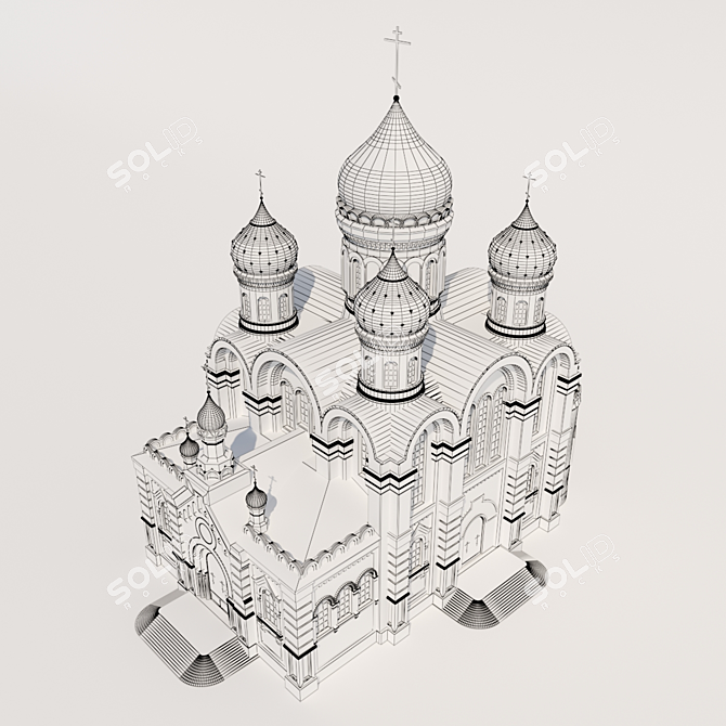 Transfiguration Cathedral. Monastery of St. Nicholas 3D model image 7