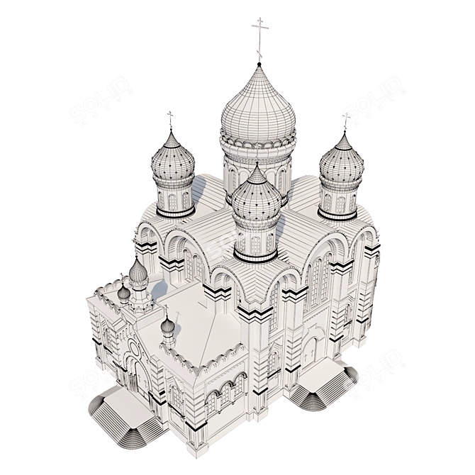 Transfiguration Cathedral. Monastery of St. Nicholas 3D model image 11