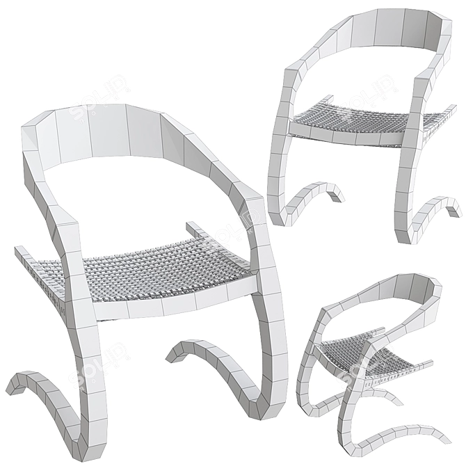 Elegant Bone Chair 3D model image 2