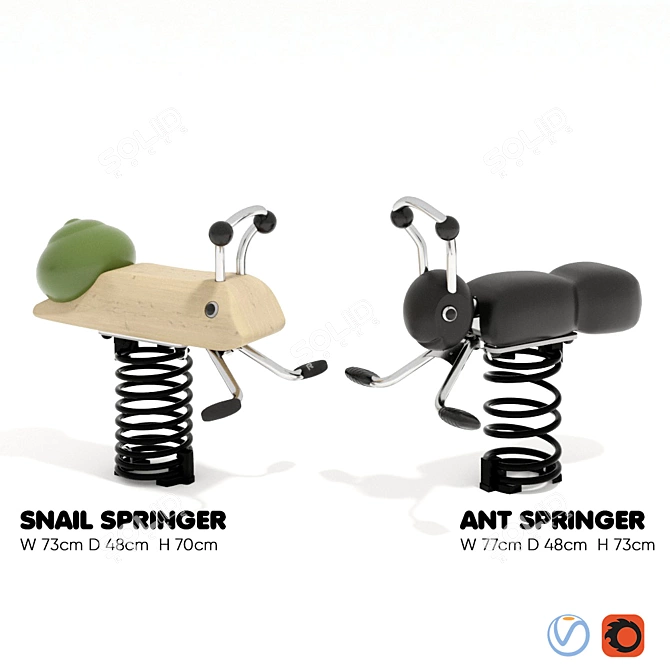 Kompan Snail & Forest Ant Springers 3D model image 1