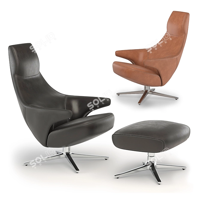 Elegant Italian Armchair Jay Lounge 3D model image 1