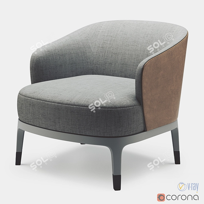 Elegant Lungotevere Armchair: Modern Design 3D model image 1