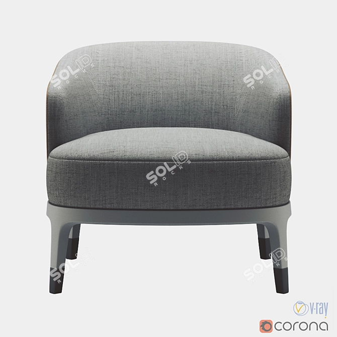 Elegant Lungotevere Armchair: Modern Design 3D model image 2