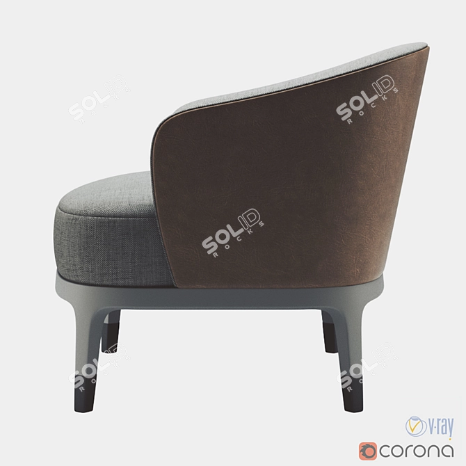 Elegant Lungotevere Armchair: Modern Design 3D model image 3