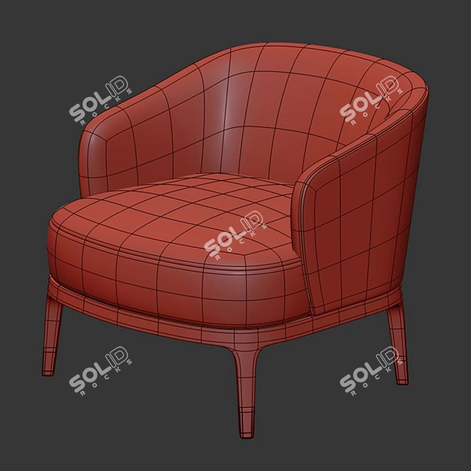 Elegant Lungotevere Armchair: Modern Design 3D model image 4