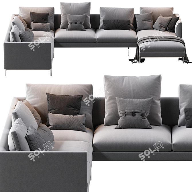 1333 Flamingo Zanotta Modular Sofa 3D model image 3