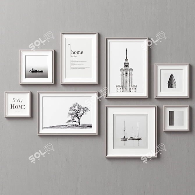  Versatile Frames Set - 8 Sizes & 5 Colors 3D model image 3