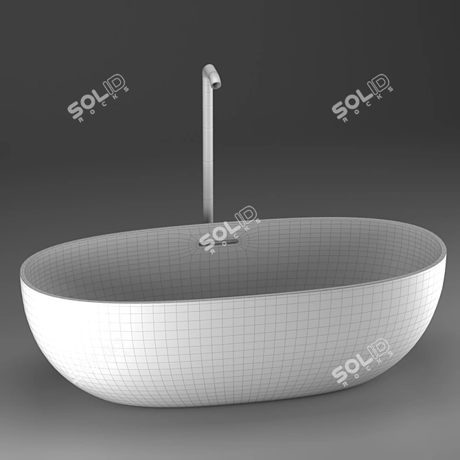 Modern Neutra XL Freestanding Bathtub 3D model image 2