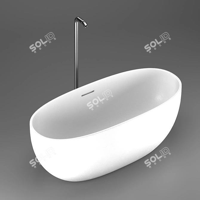 Modern Neutra XL Freestanding Bathtub 3D model image 3