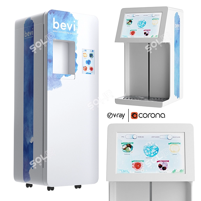 Bevi Fresh Dispenser: Countertop & Standup 3D model image 1