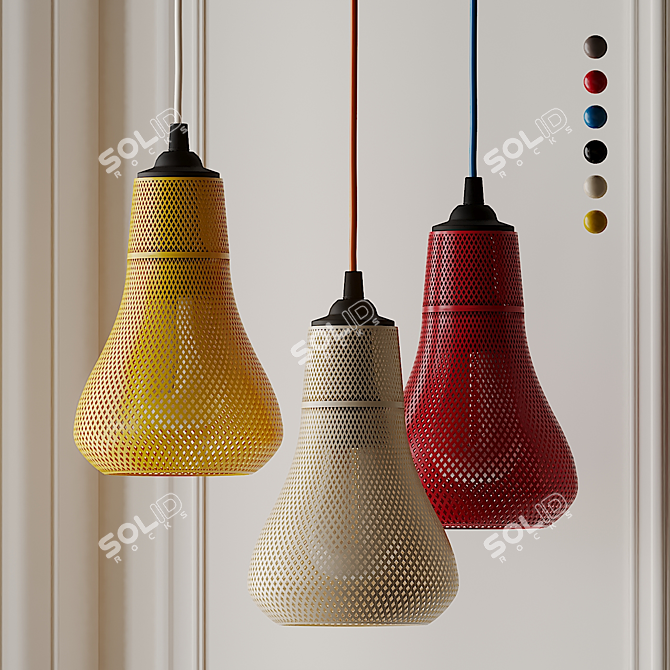 Elegant Kayans Pendant Light 3D model image 2