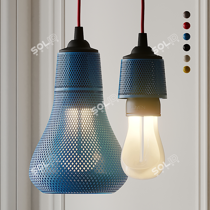 Elegant Kayans Pendant Light 3D model image 3