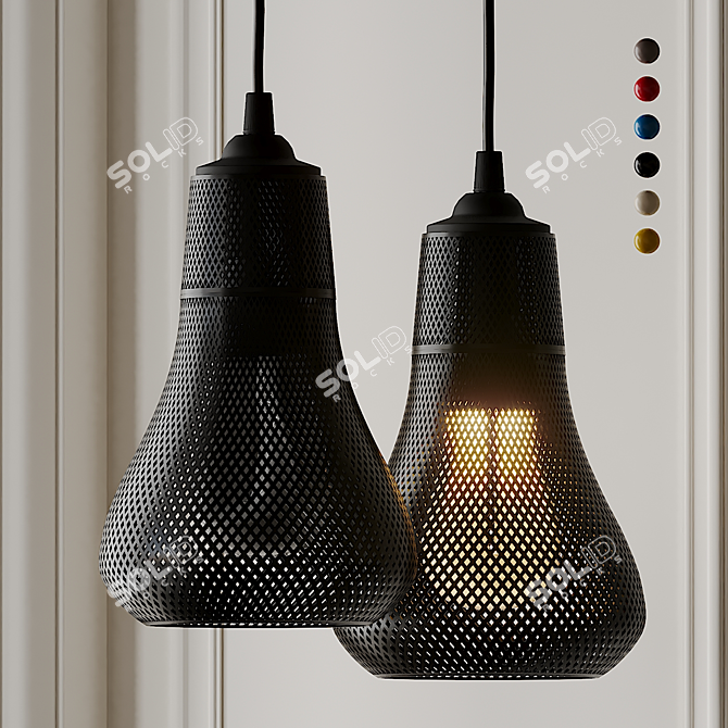 Elegant Kayans Pendant Light 3D model image 4