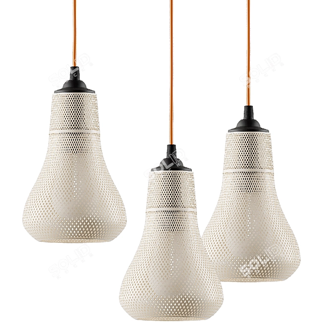 Elegant Kayans Pendant Light 3D model image 6