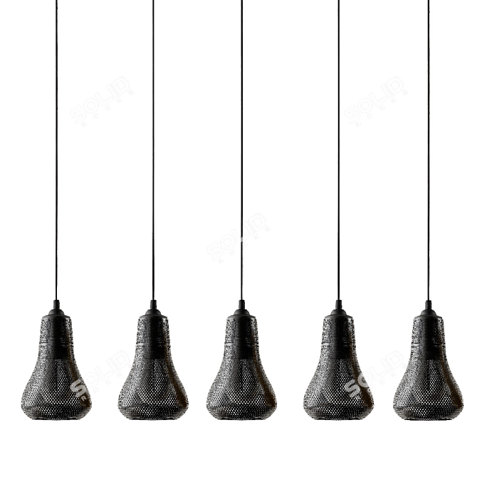 Elegant Kayans Pendant Light 3D model image 8