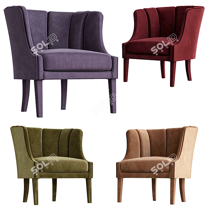Velvet Armchair: BRABBU Begonia 3D model image 2