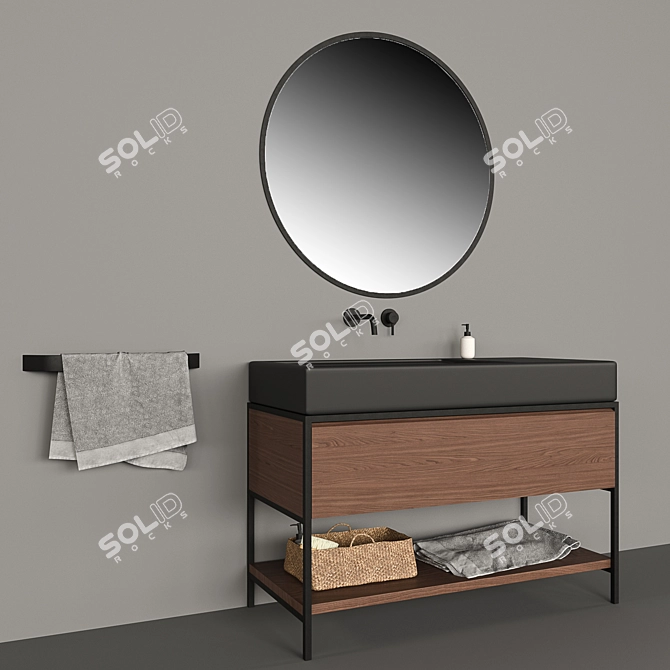 Elegant Elen Bathroom Furniture 3D model image 1