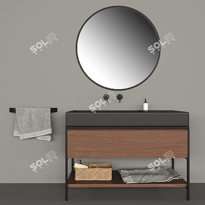 Elegant Elen Bathroom Furniture 3D model image 2