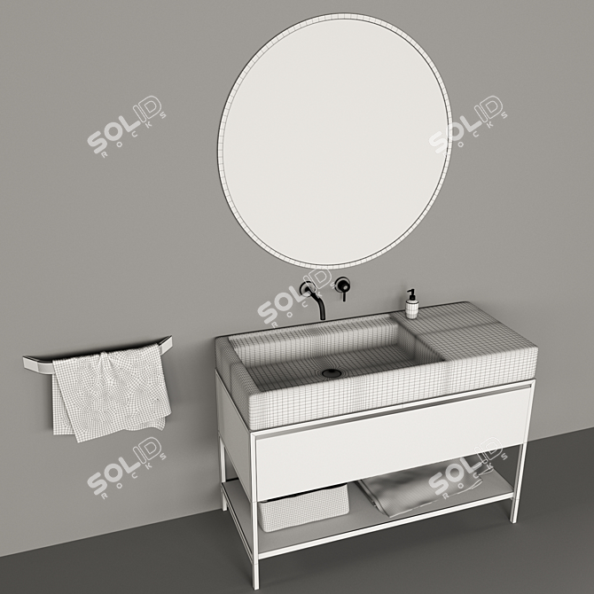 Elegant Elen Bathroom Furniture 3D model image 4