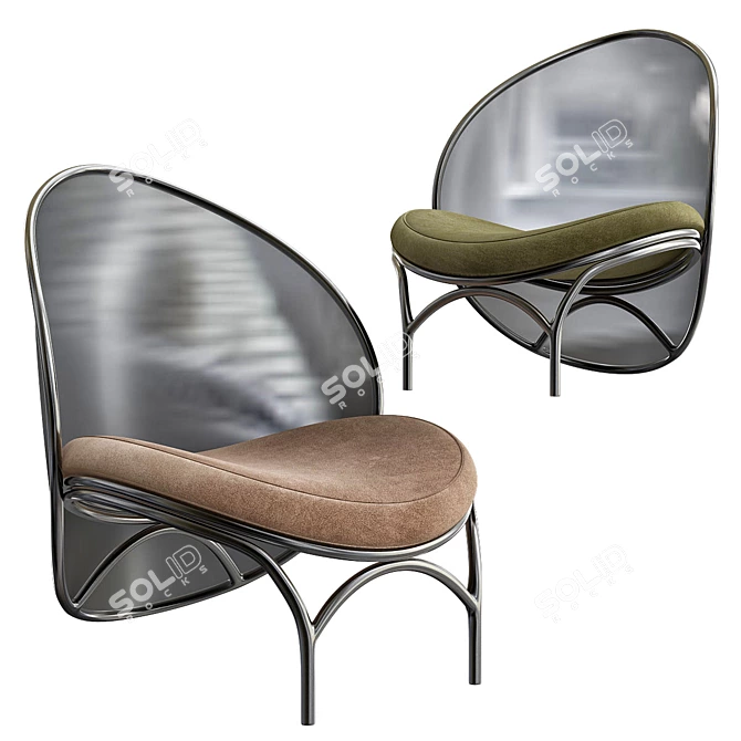 ErgoMesh Lounge Chair: Unwind in Style 3D model image 1