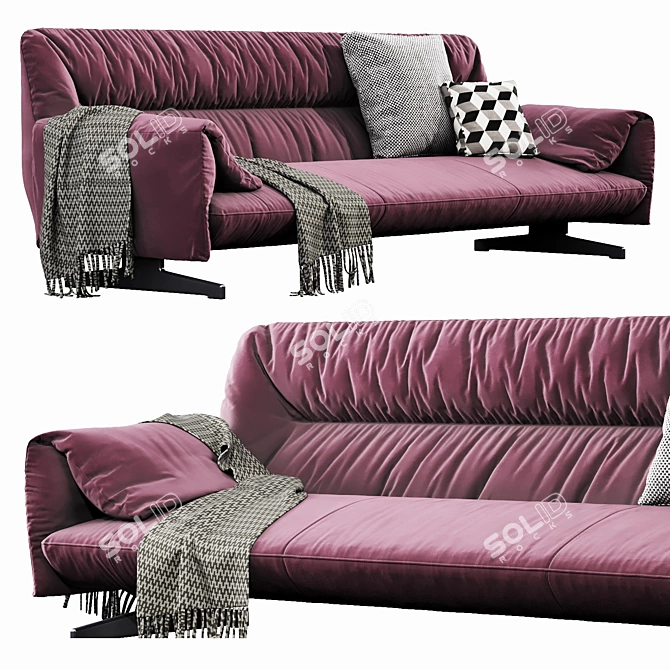 Elegant Poltrona Frau Antohn Sofa 3D model image 1