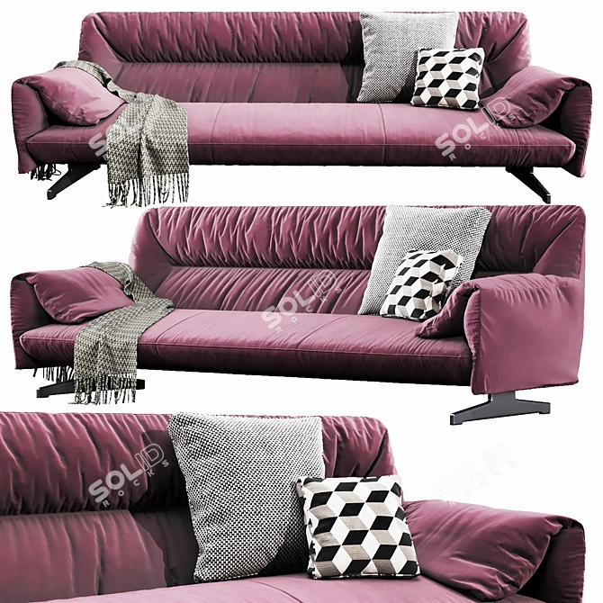 Elegant Poltrona Frau Antohn Sofa 3D model image 2