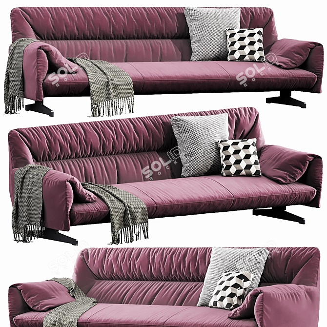 Elegant Poltrona Frau Antohn Sofa 3D model image 3