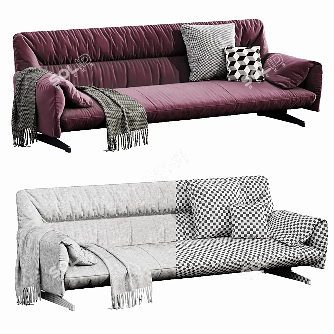 Elegant Poltrona Frau Antohn Sofa 3D model image 4