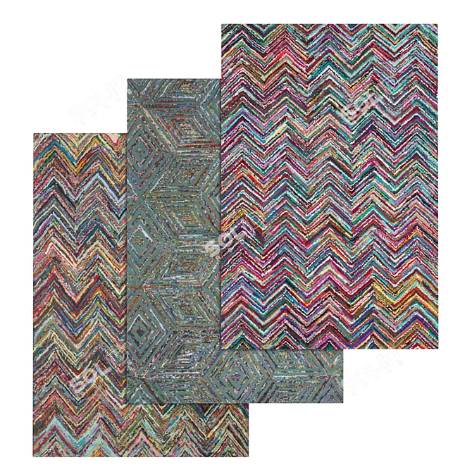 Versatile Carpet Set - High-Quality Textures 3D model image 1